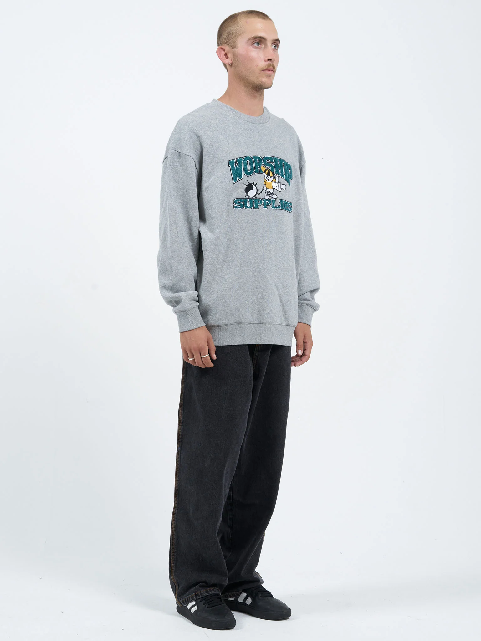 Freshman Crew Fleece - Grey Marle - Image 8