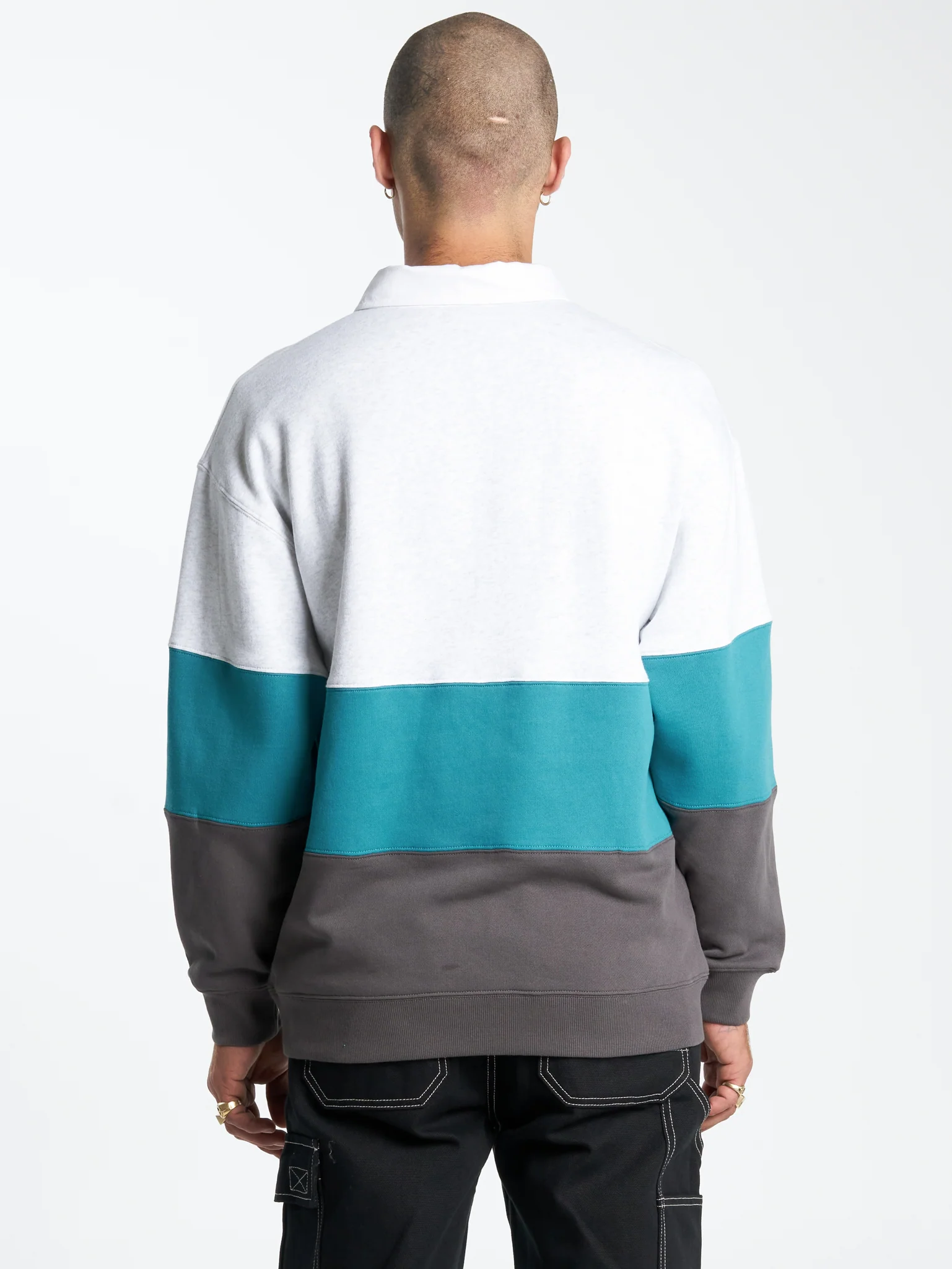 Get Off Paneled Rugby Fleece - Snow Marle - Image 2