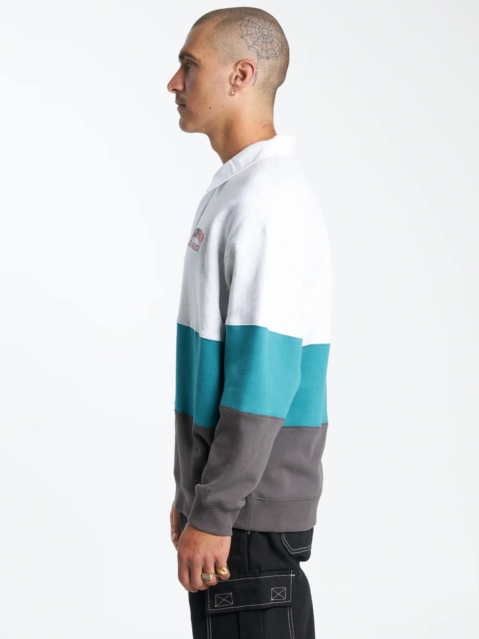 Get Off Paneled Rugby Fleece - Snow Marle - Image 3