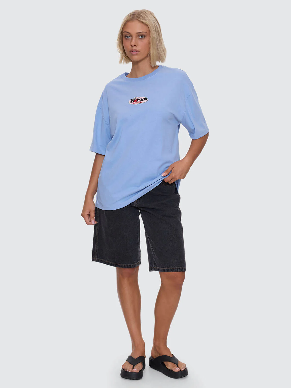 Glazed And Confused Relaxed Fit Tee - Bell Air Blue - Image 3