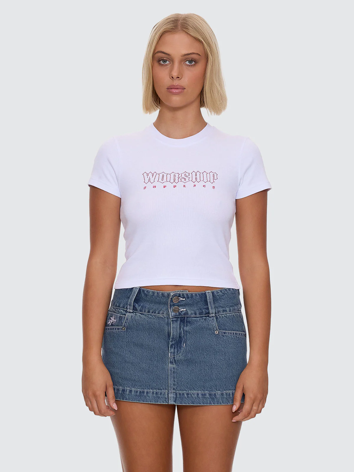 Glitz Slim Fit Tee - White - Image 5