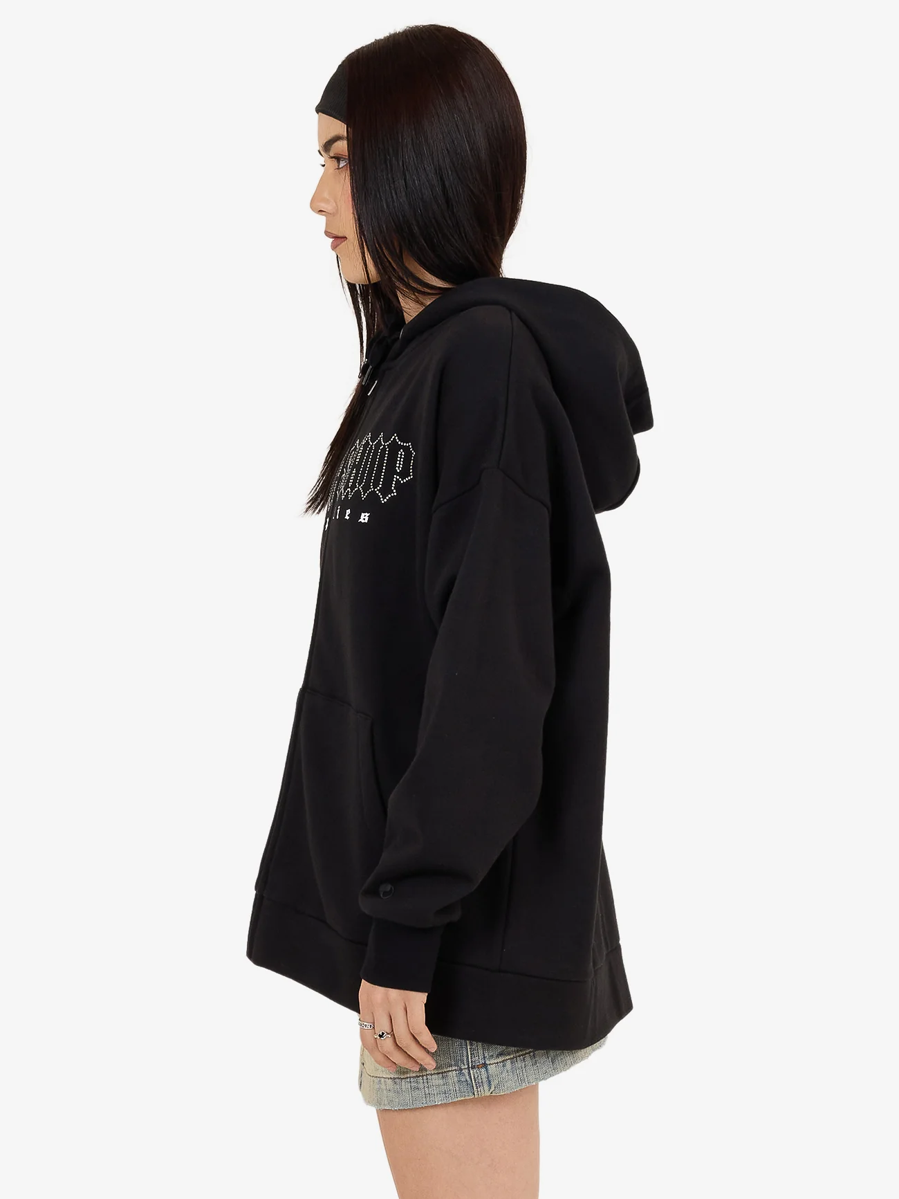 Glitz Zip Front Hood - Black - Image 5