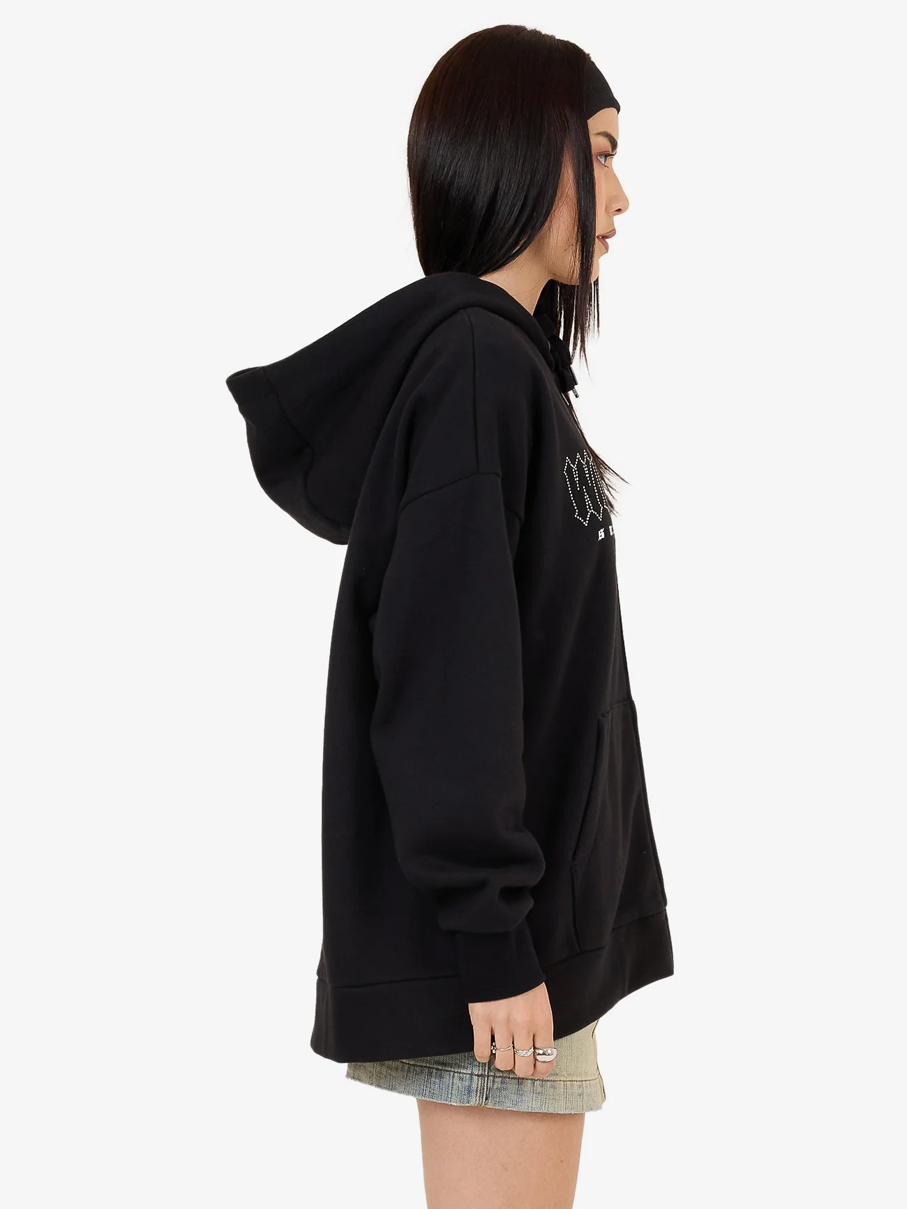 Glitz Zip Front Hood - Black - Image 7