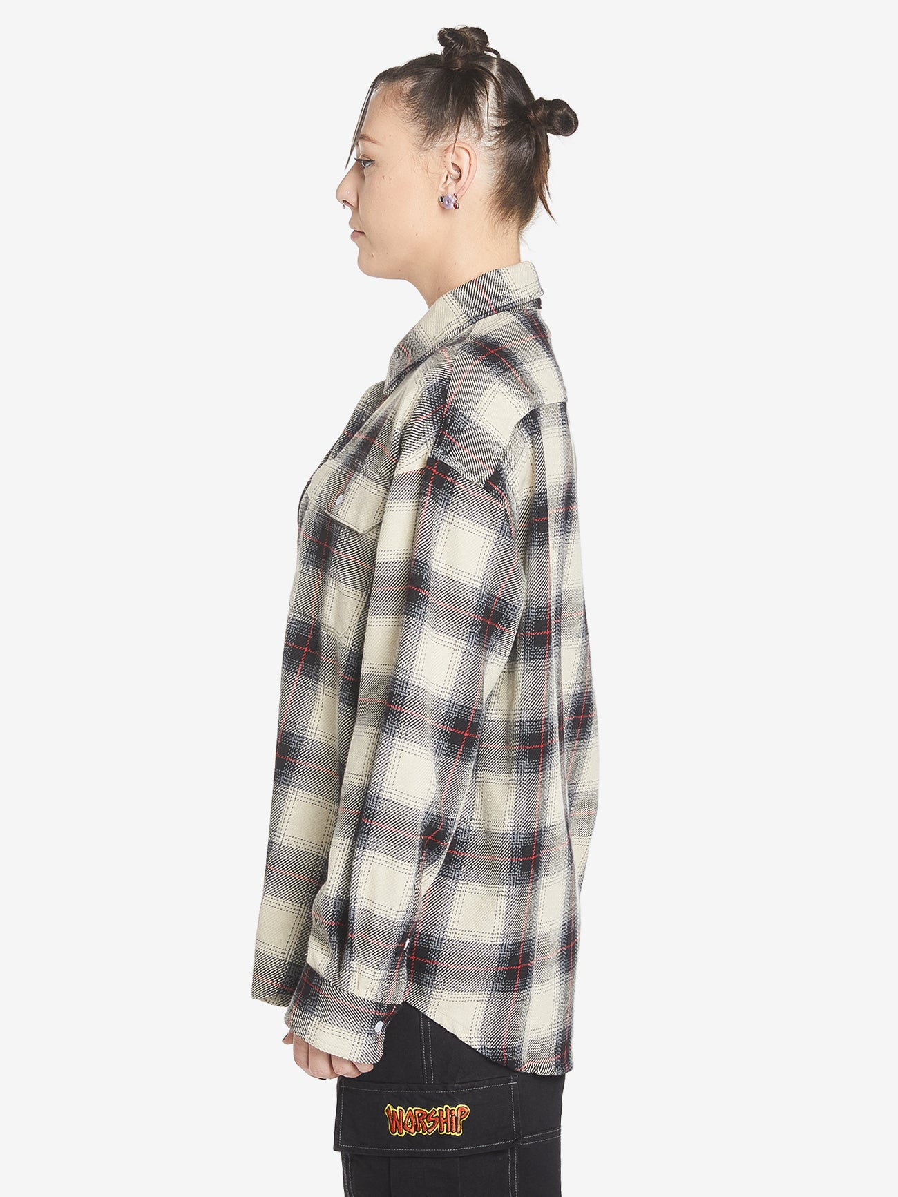 Gobbler Long Sleeve Flannel Shirt - Black - Image 4
