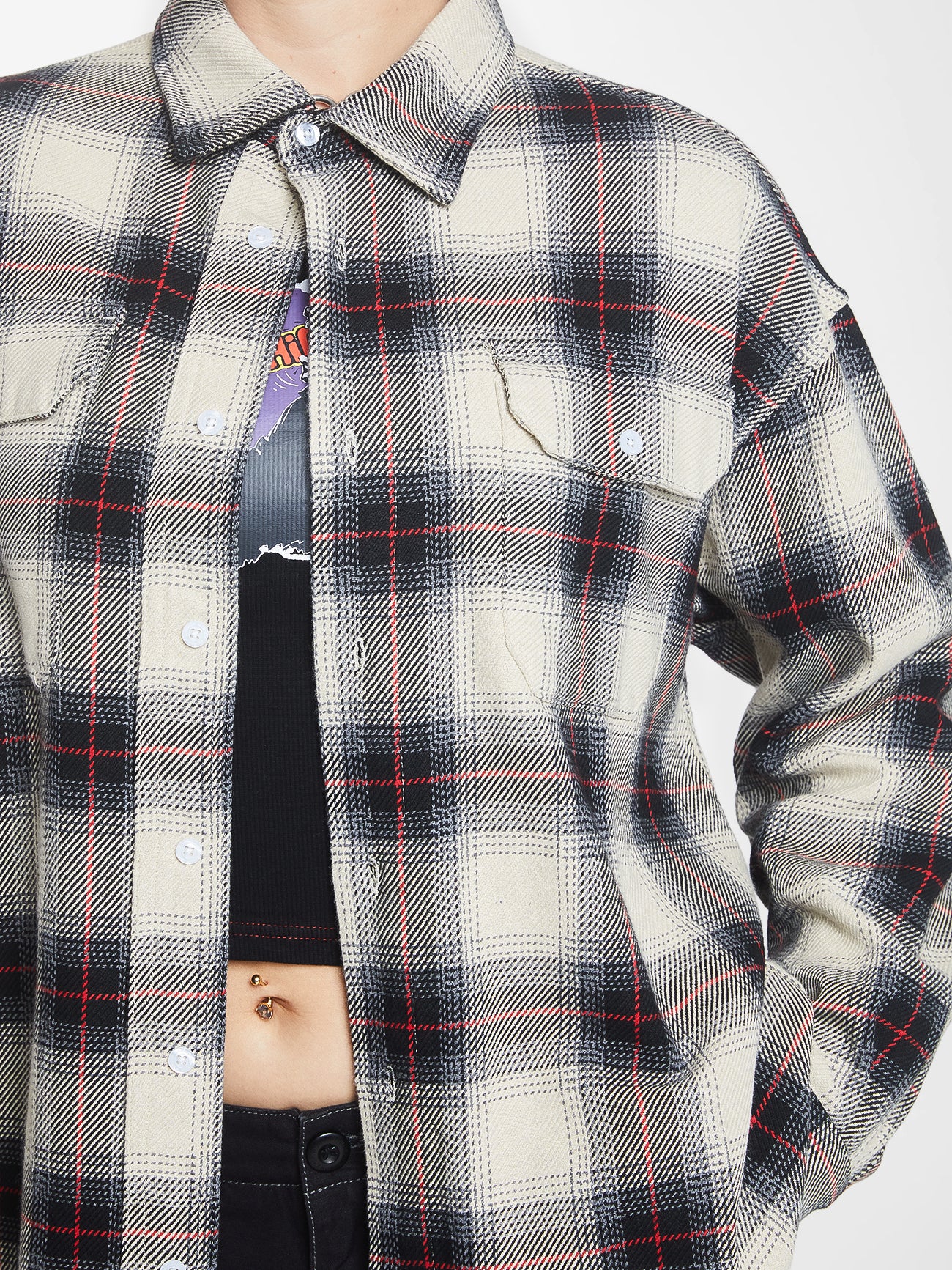 Gobbler Long Sleeve Flannel Shirt - Black - Image 6