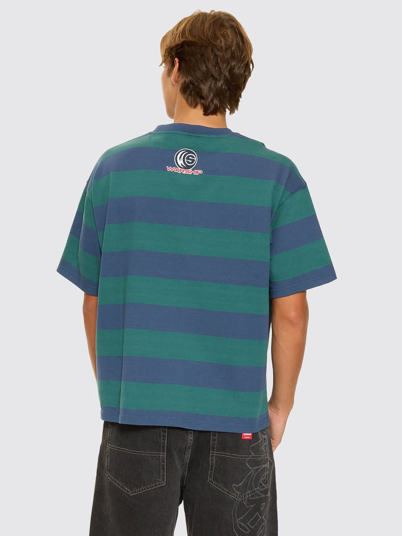 Graf Stripe Oversize Tee - Blue - Image 5