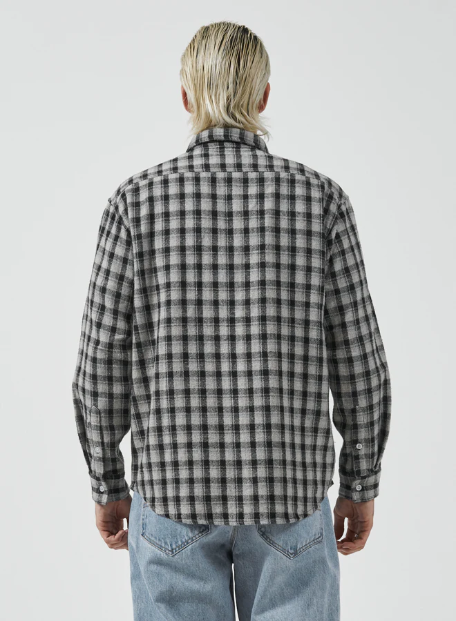 Grilled Long Sleeve Flannel Shirt - Black - Image 2
