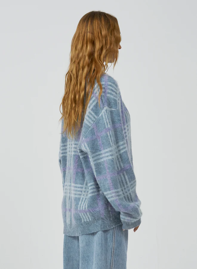 Hangtime Fuzzy Cardigan - Blue Fog - Image 4