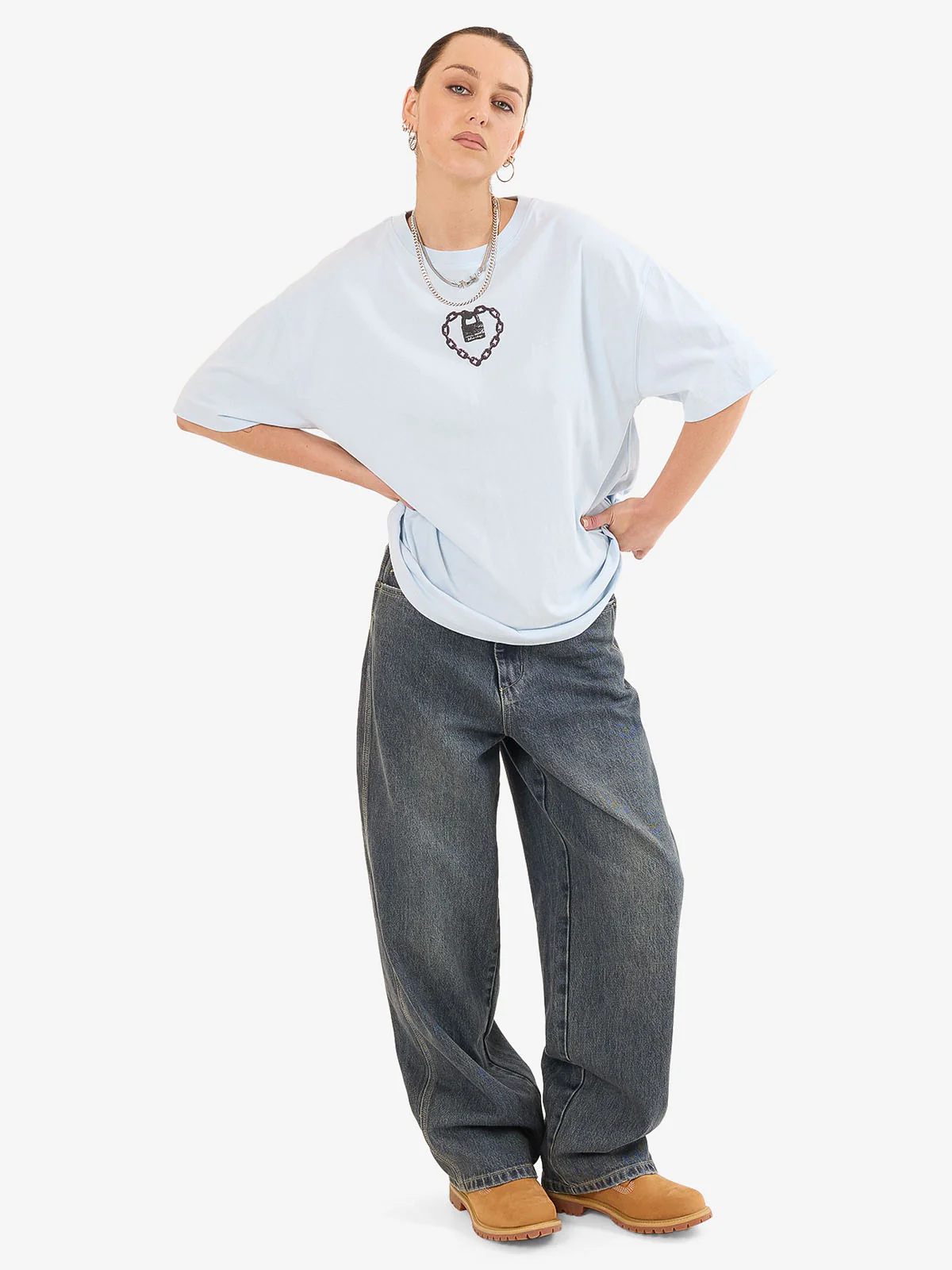Heavy Heart Relaxed Fit Tee - Ice Melt - Image 4