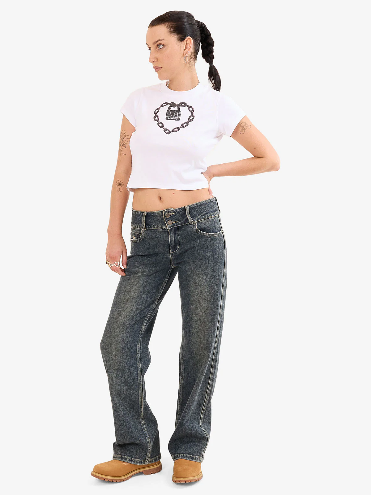 Heavy Heart Teeny Tee - White - Image 5