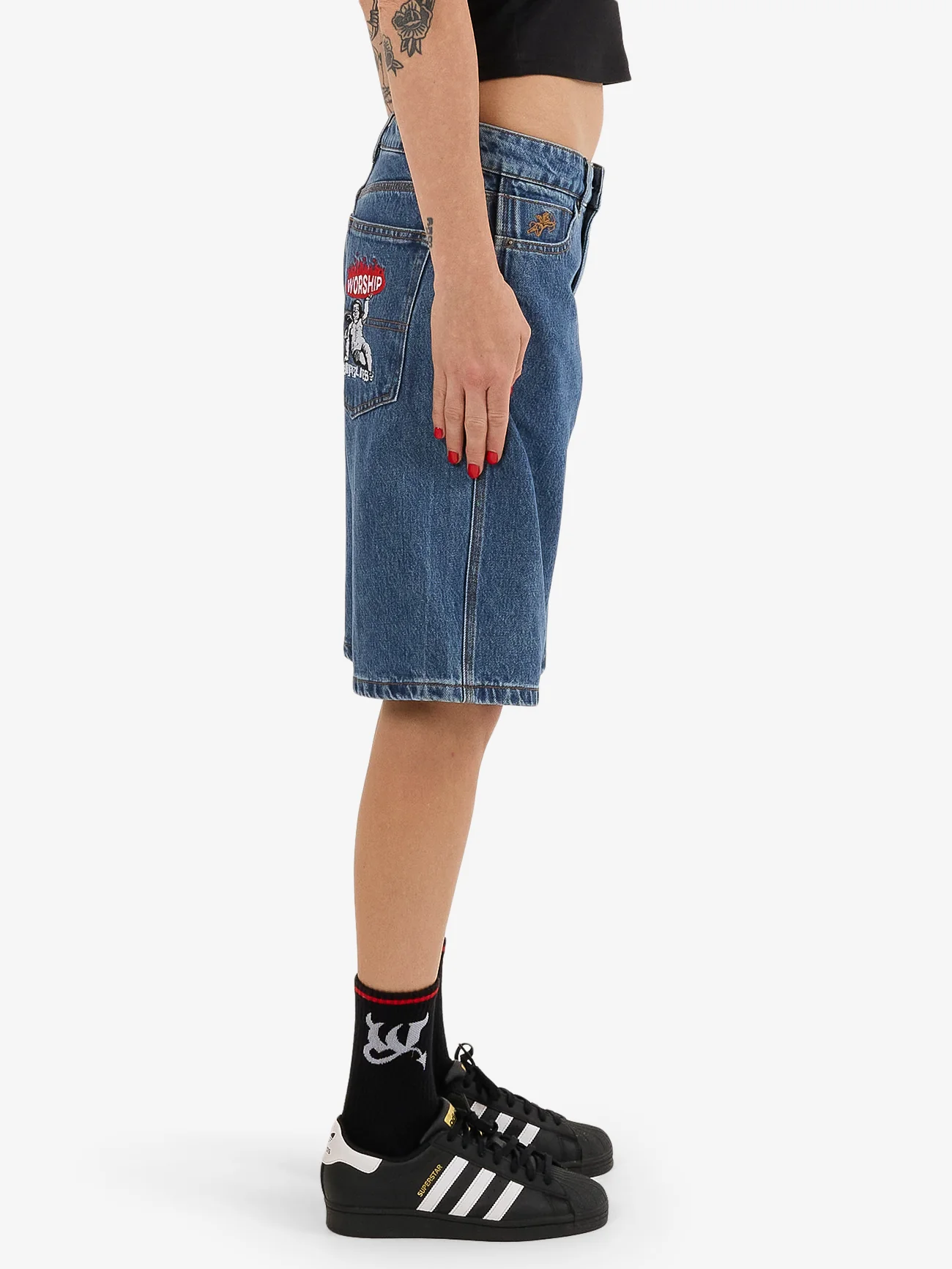 Hold Up Worship Big Baggy Short - Sky High Blue - Image 4