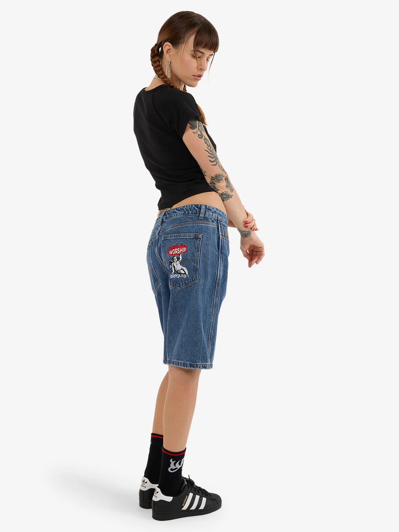 Hold Up Worship Big Baggy Short - Sky High Blue - Image 6