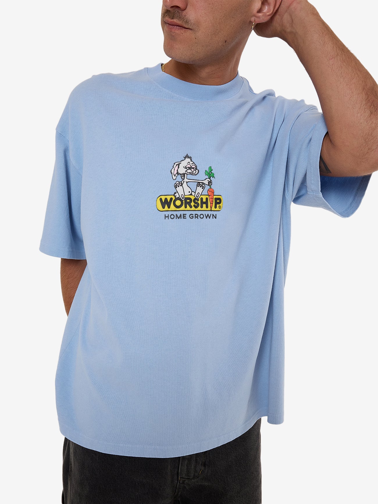Home Grown Oversized Tee - Bell Air Blue - Image 2