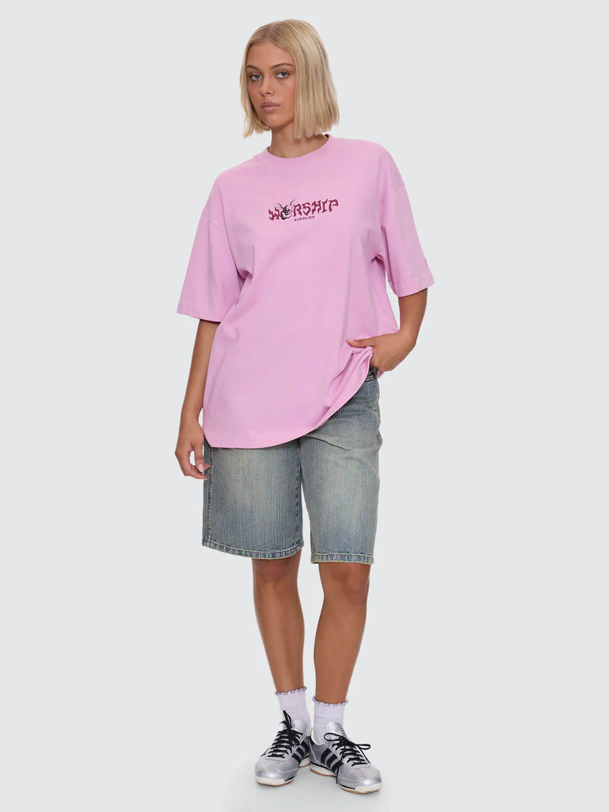 Horns Oversize Fit Tee - Lilac Chiffon - Image 3
