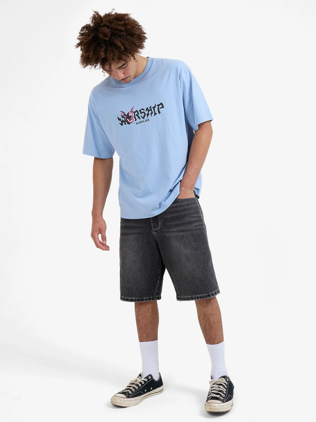 Horns Tee - Cerulean - Image 5
