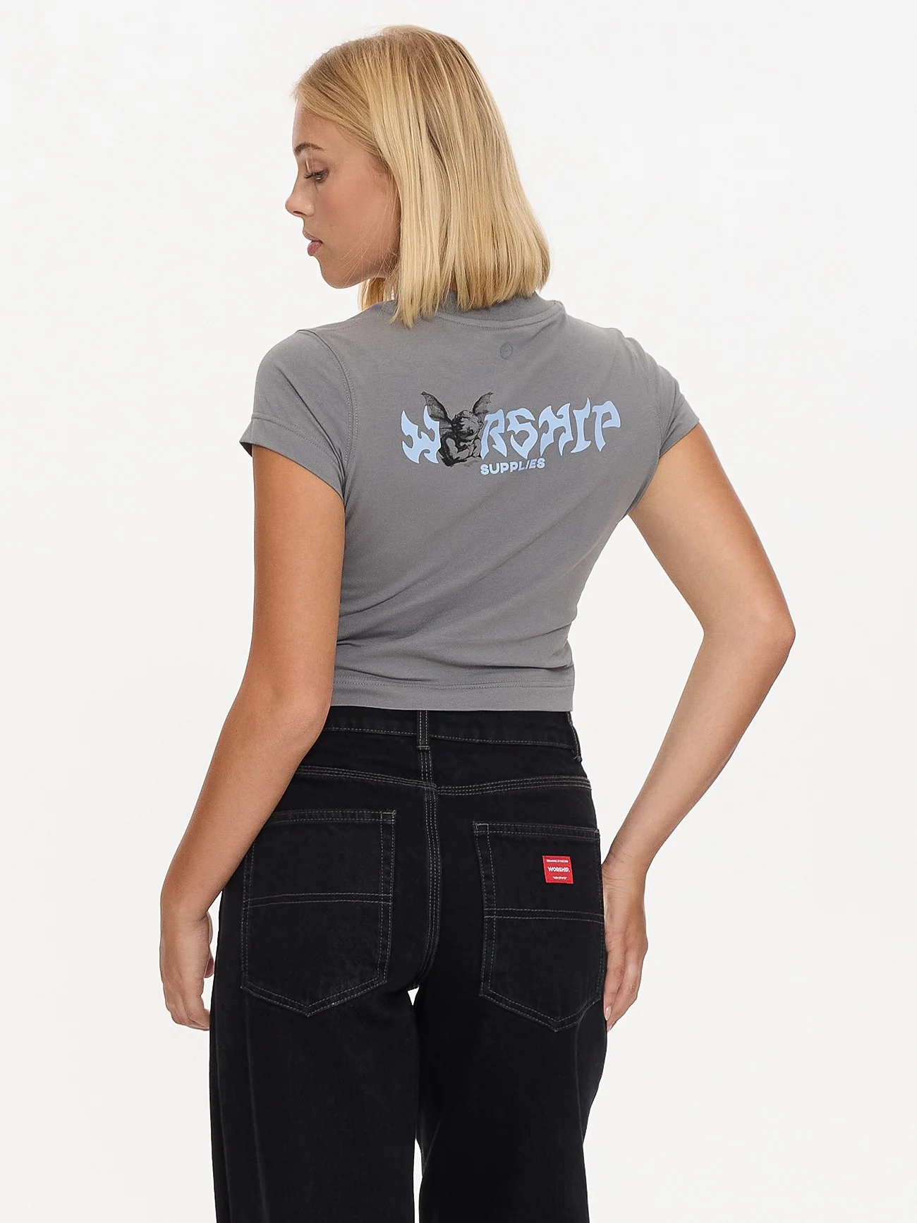 Horns Teeny Tee - Steel Grey - Image 3