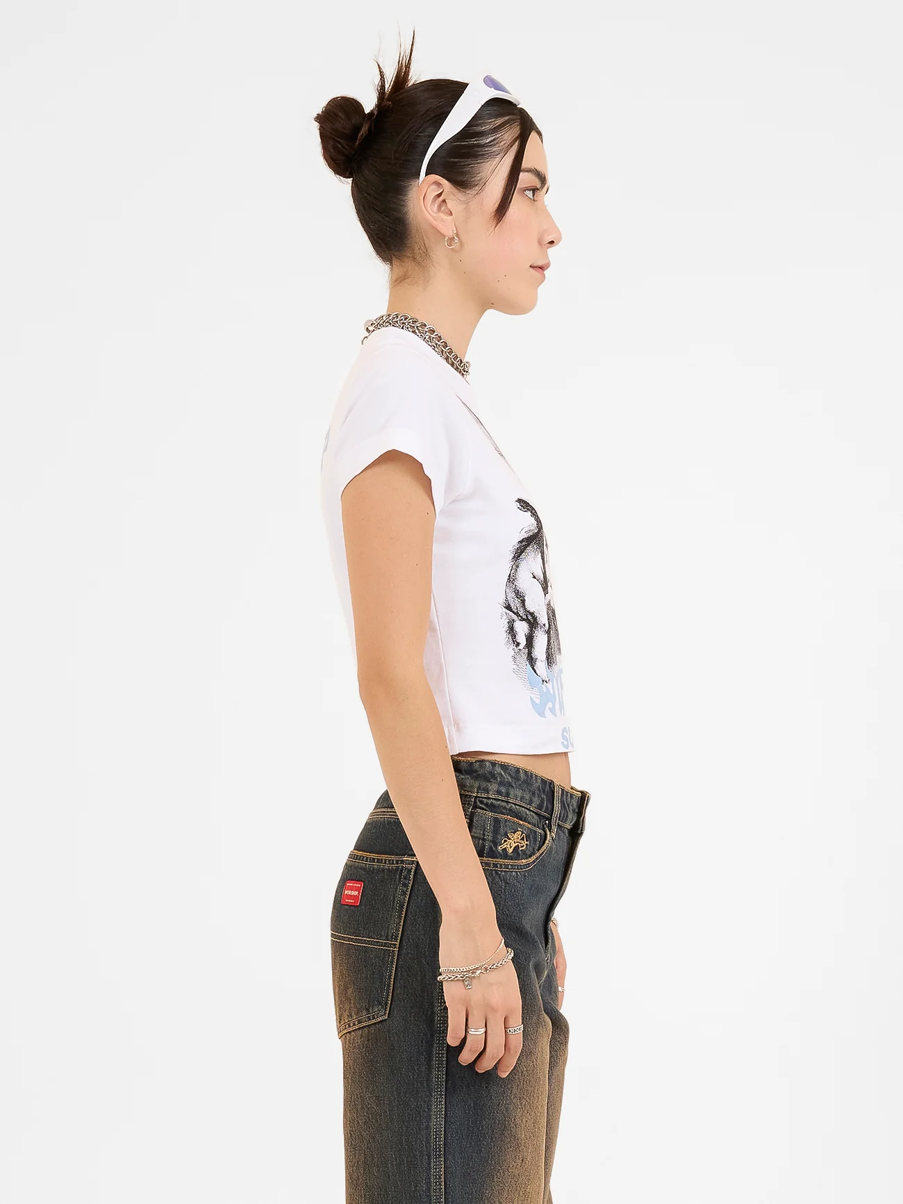 Horns Teeny Tee - White - Image 3