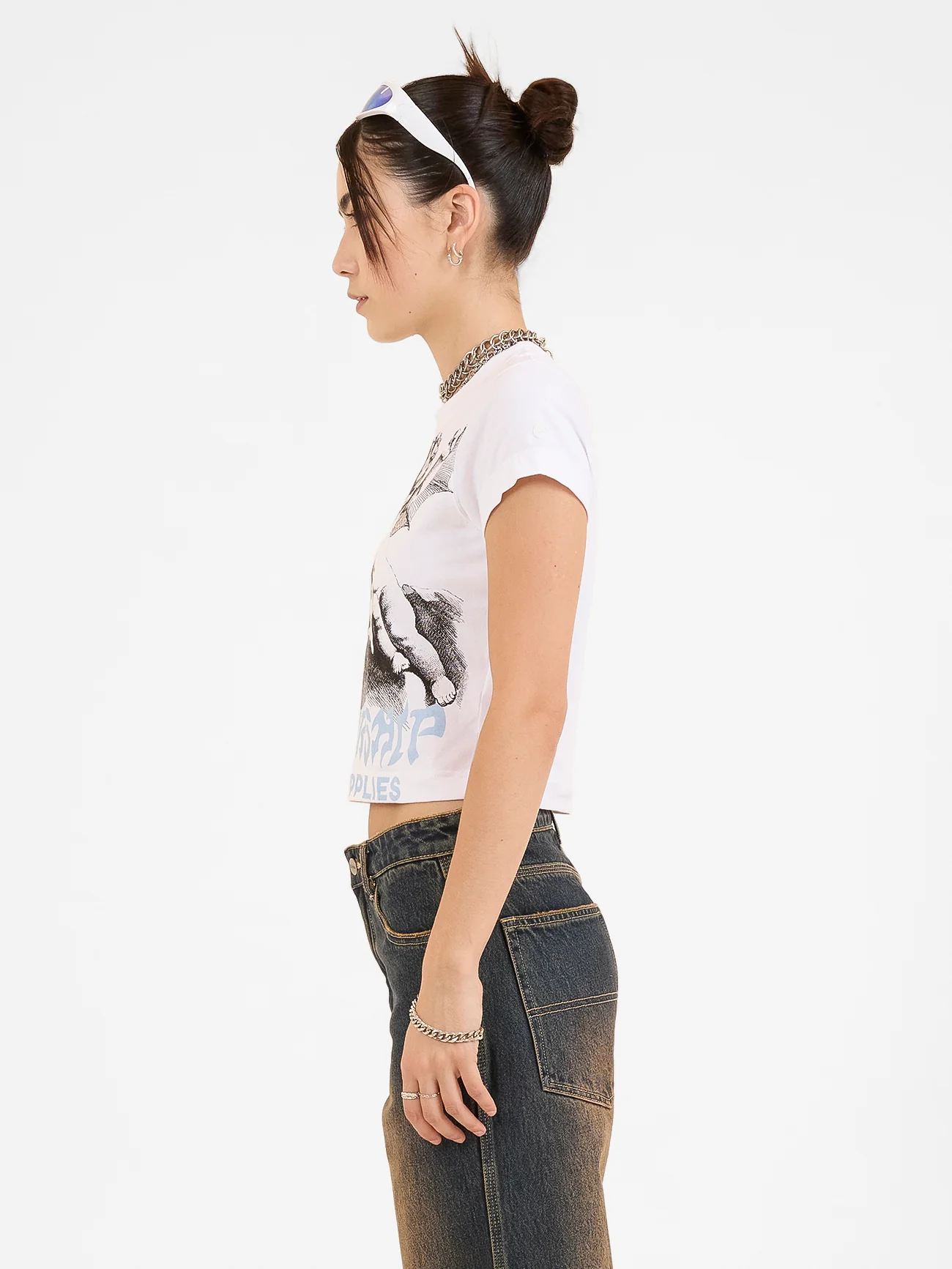 Horns Teeny Tee - White - Image 4