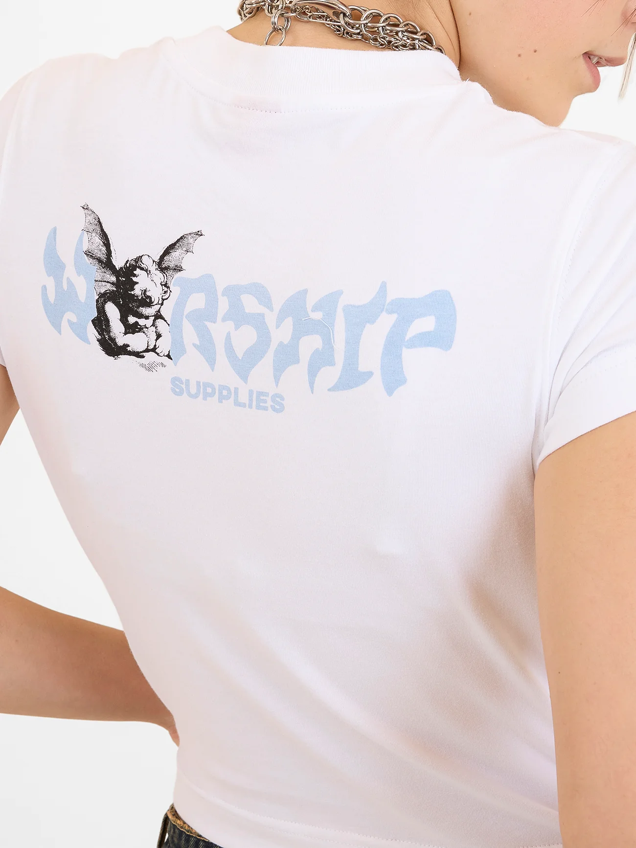 Horns Teeny Tee - White - Image 7