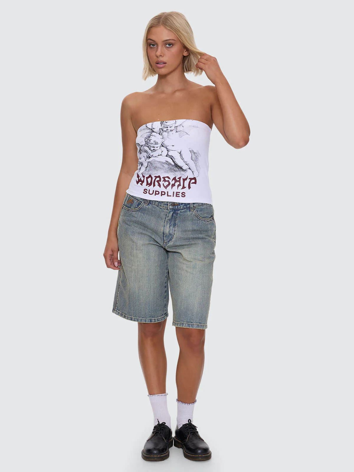 Horns Tube Top - White - Image 3