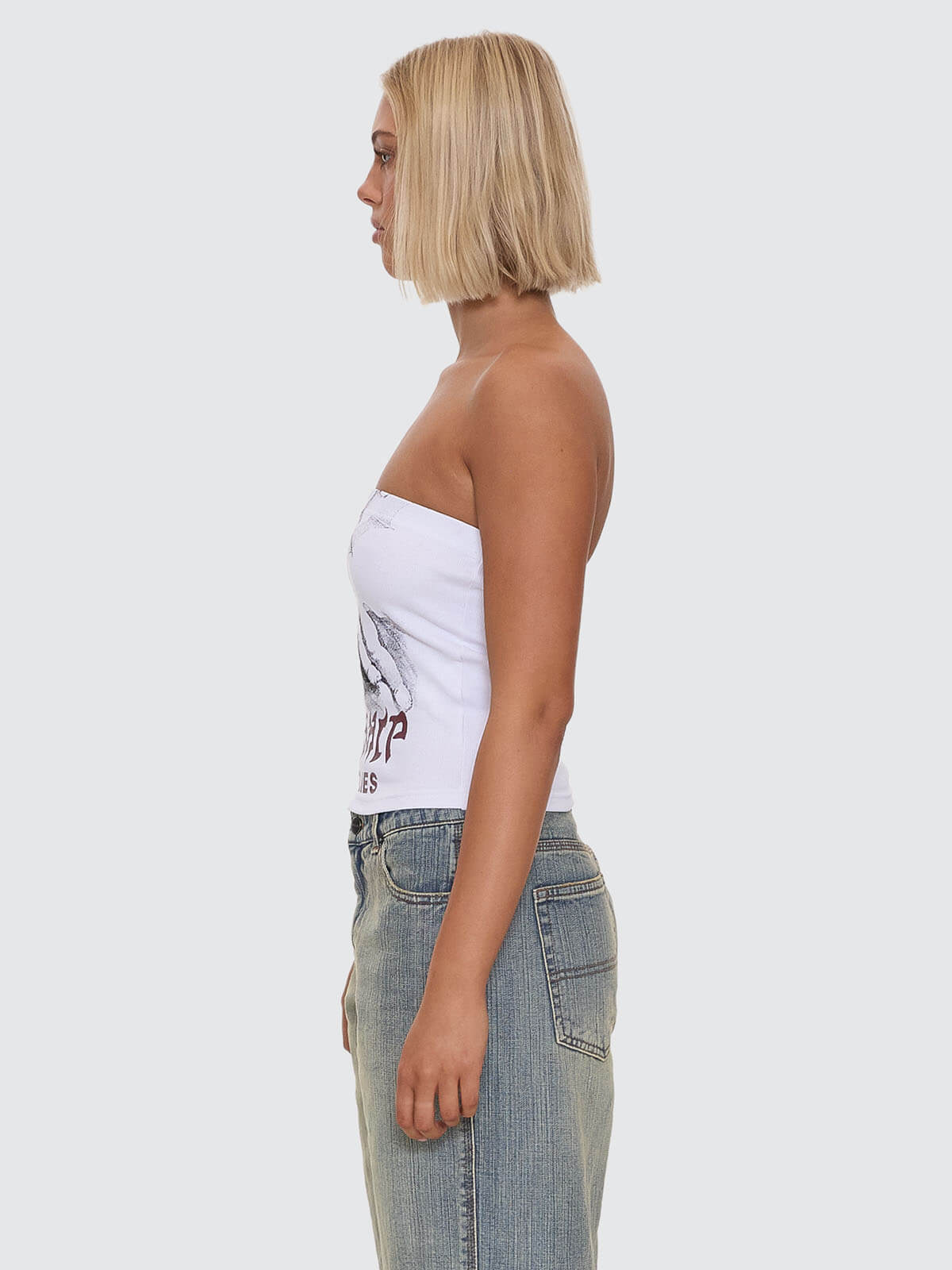 Horns Tube Top - White - Image 4