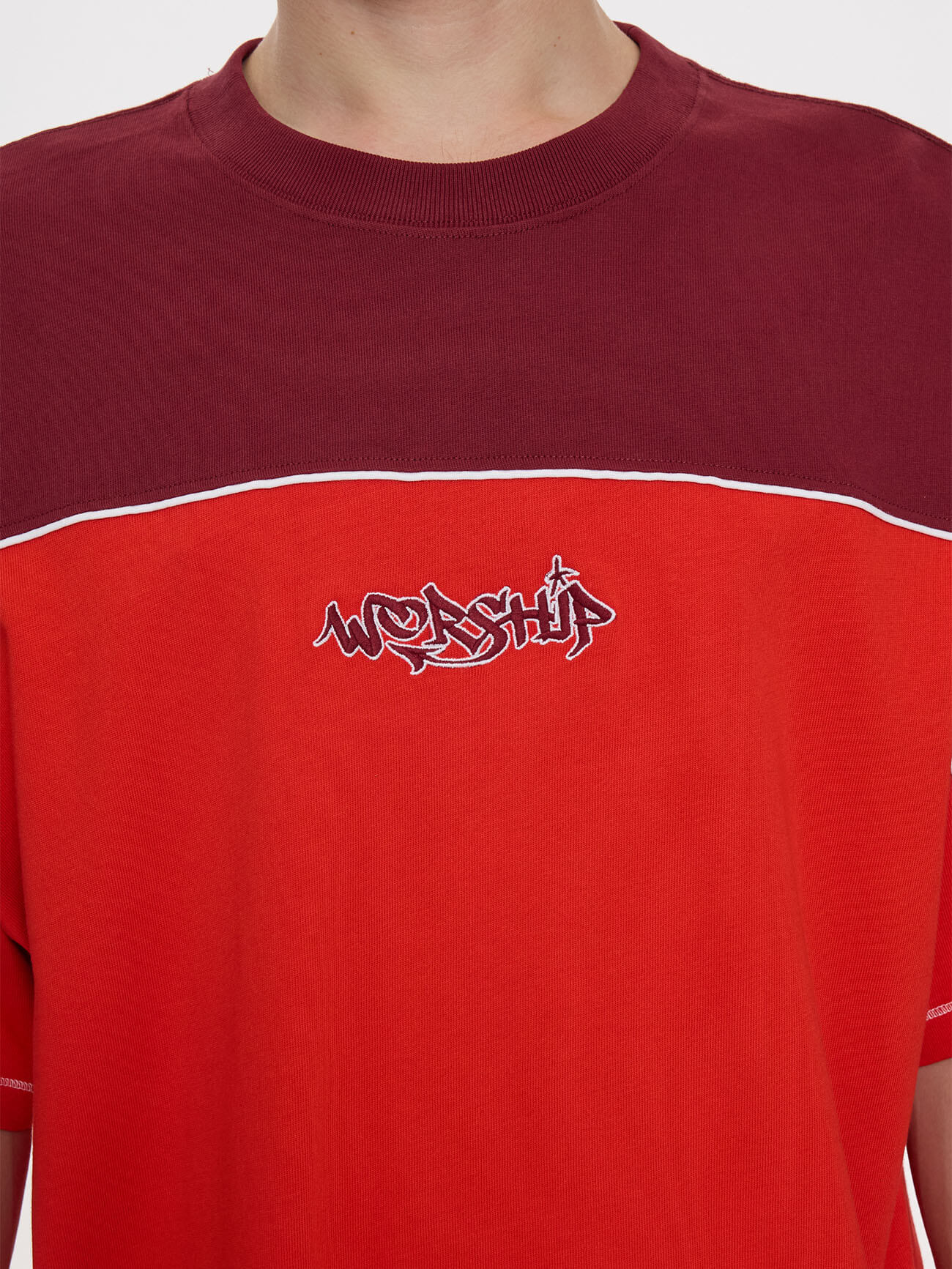 Hot Gossip Oversize Panel Tee - Deep Cherry - Image 2