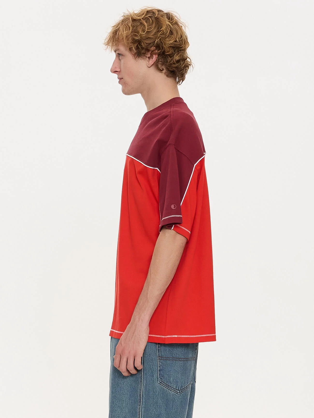 Hot Gossip Oversize Panel Tee - Deep Cherry - Image 3