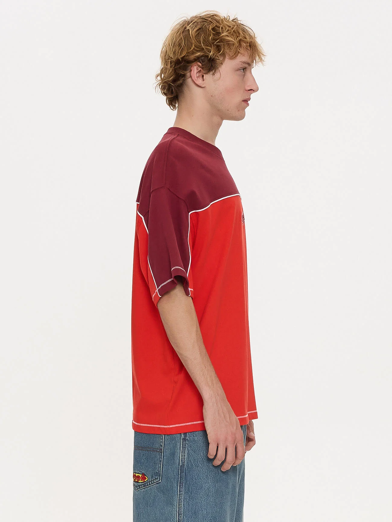 Hot Gossip Oversize Panel Tee - Deep Cherry - Image 5