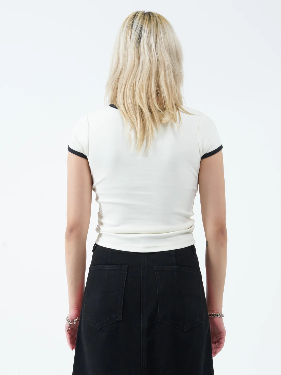 Hot Plate Slim Ringer Tee - Bone - Image 2