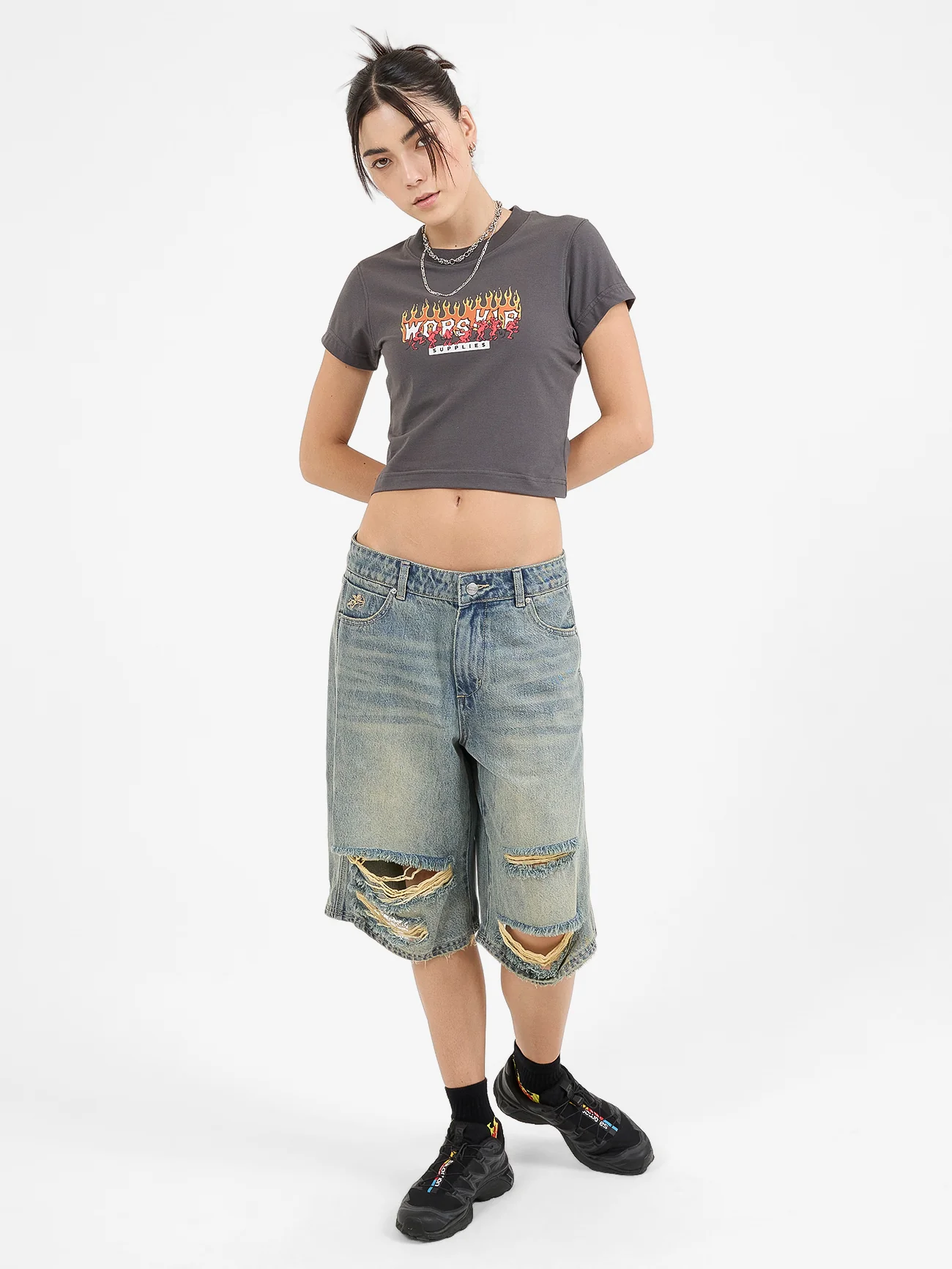 Hot Potato Teeny Tee - Worn Black - Image 5