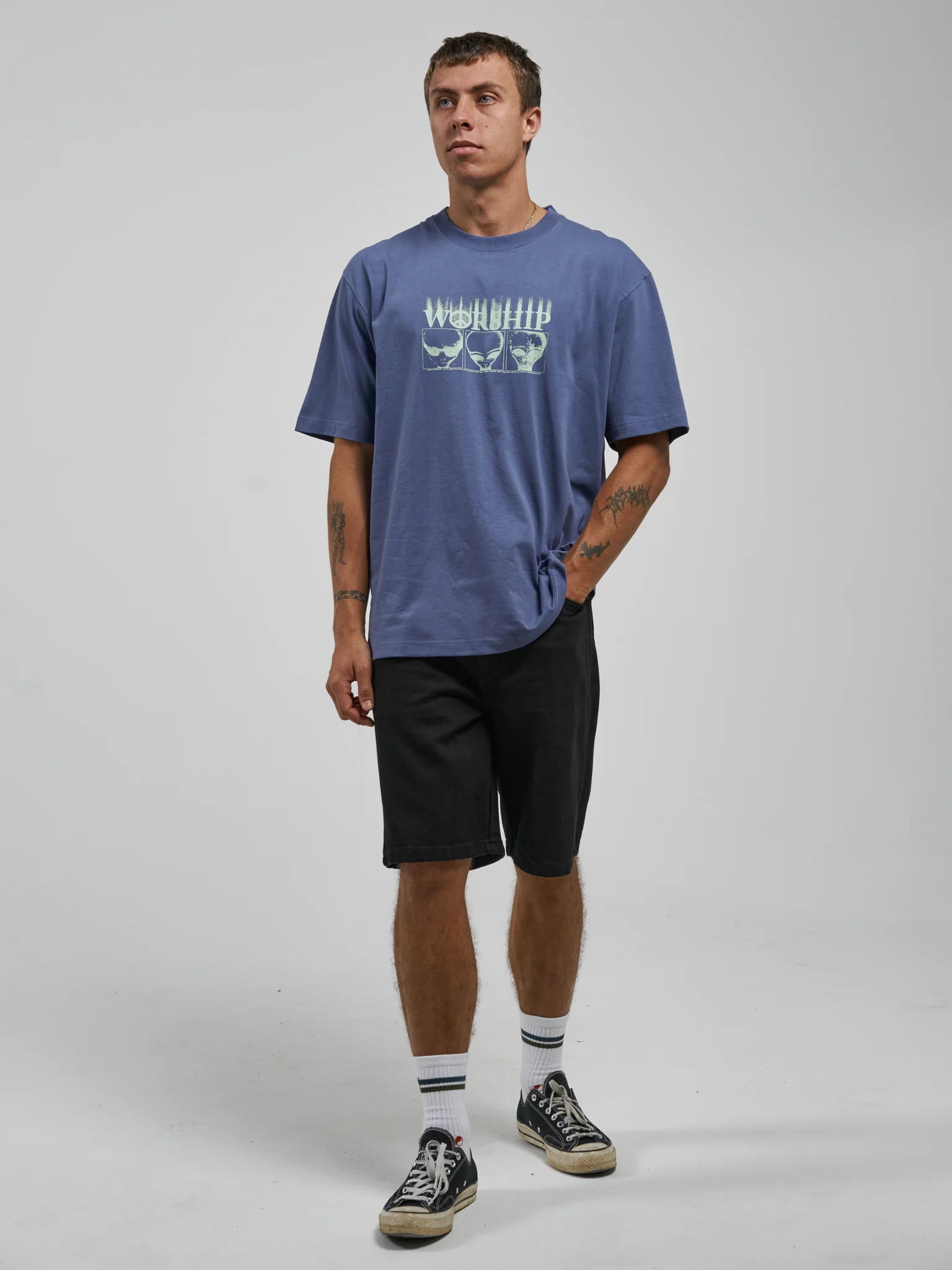 Hypnosis Tee - Bleached Denim - Image 5