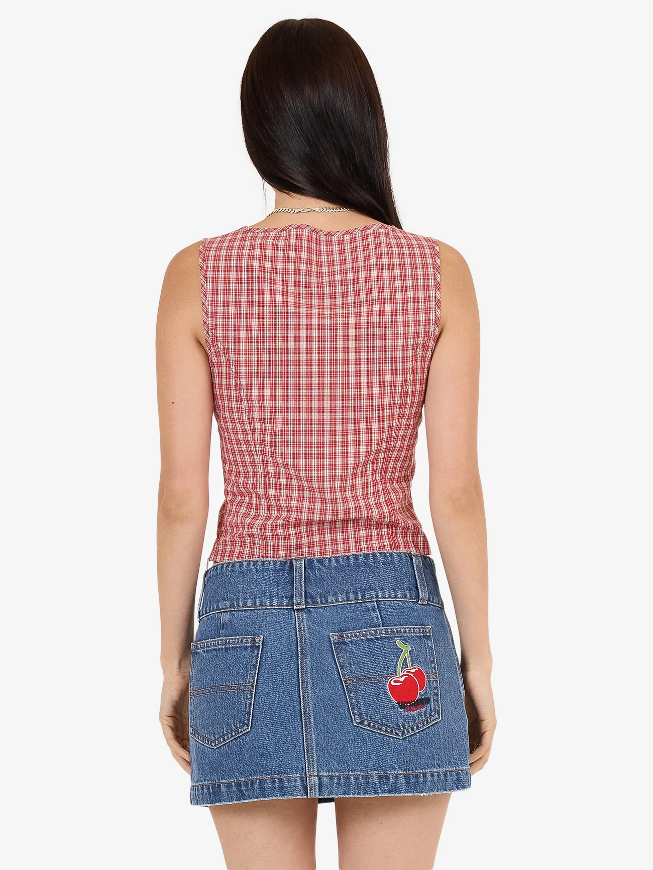 Impish Lace Up Top - Cherry Red - Image 5