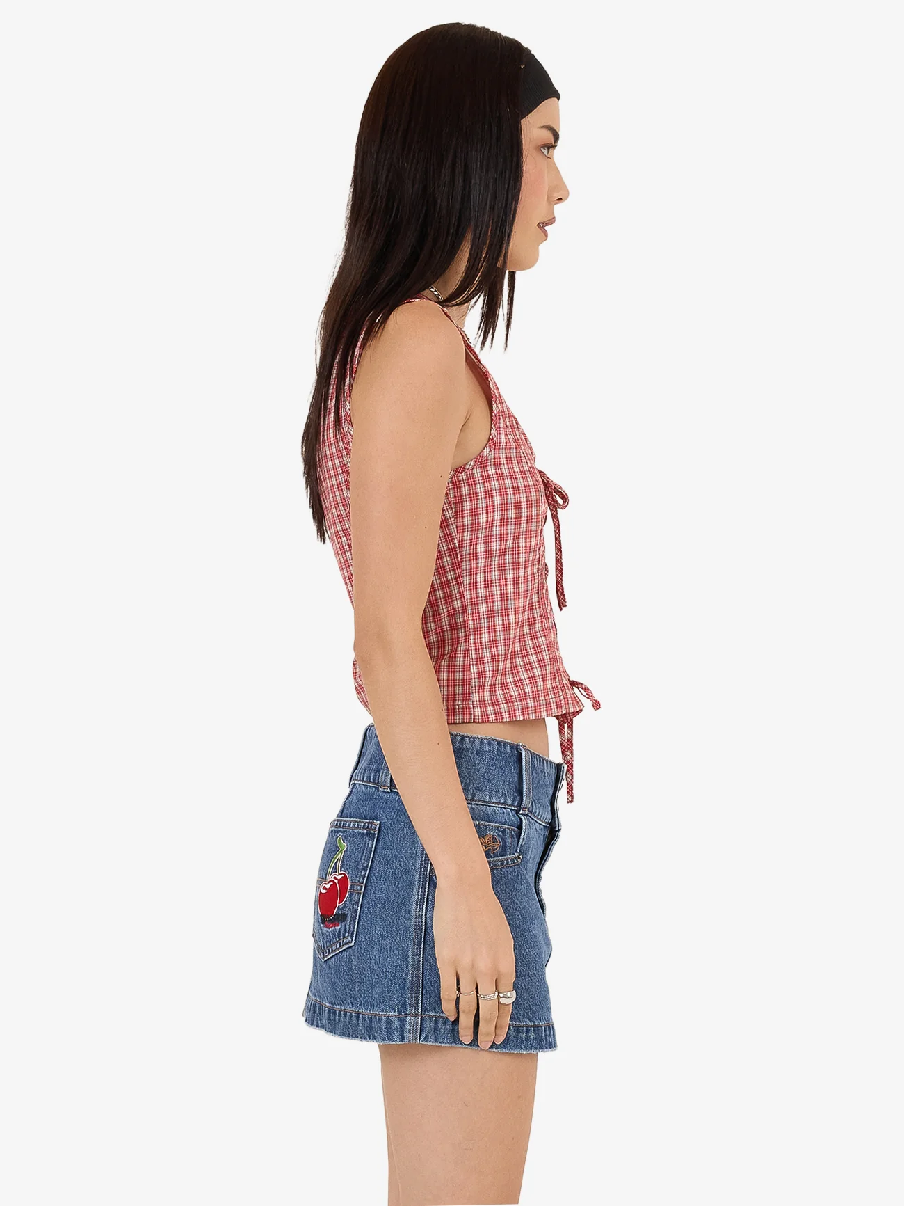 Impish Lace Up Top - Cherry Red - Image 7