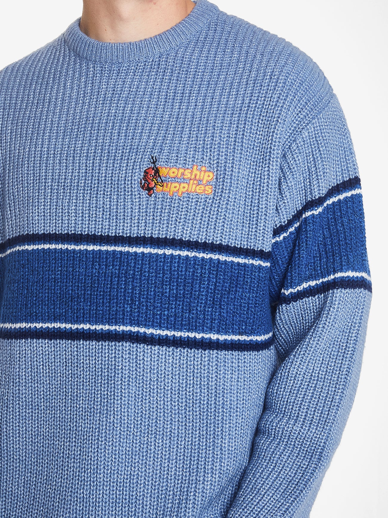 Inferno Thick Gauge Knit Crew - Columbian Blue - Image 6