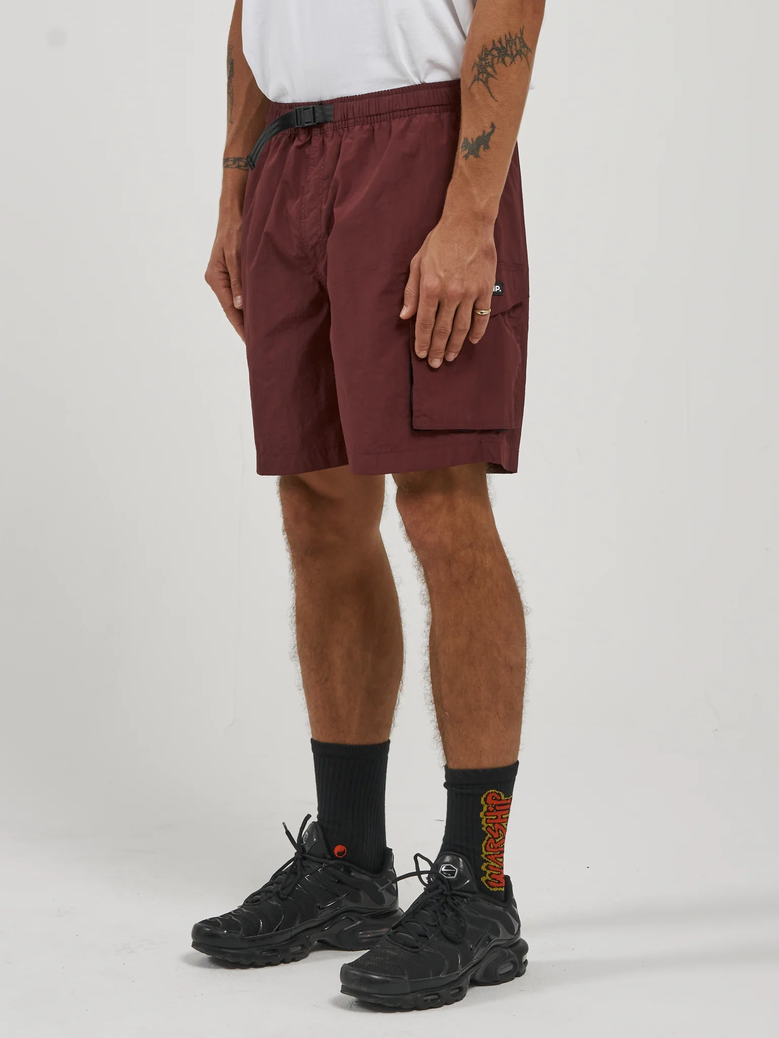 Insanity Nylon Short - Maroon - Image 2