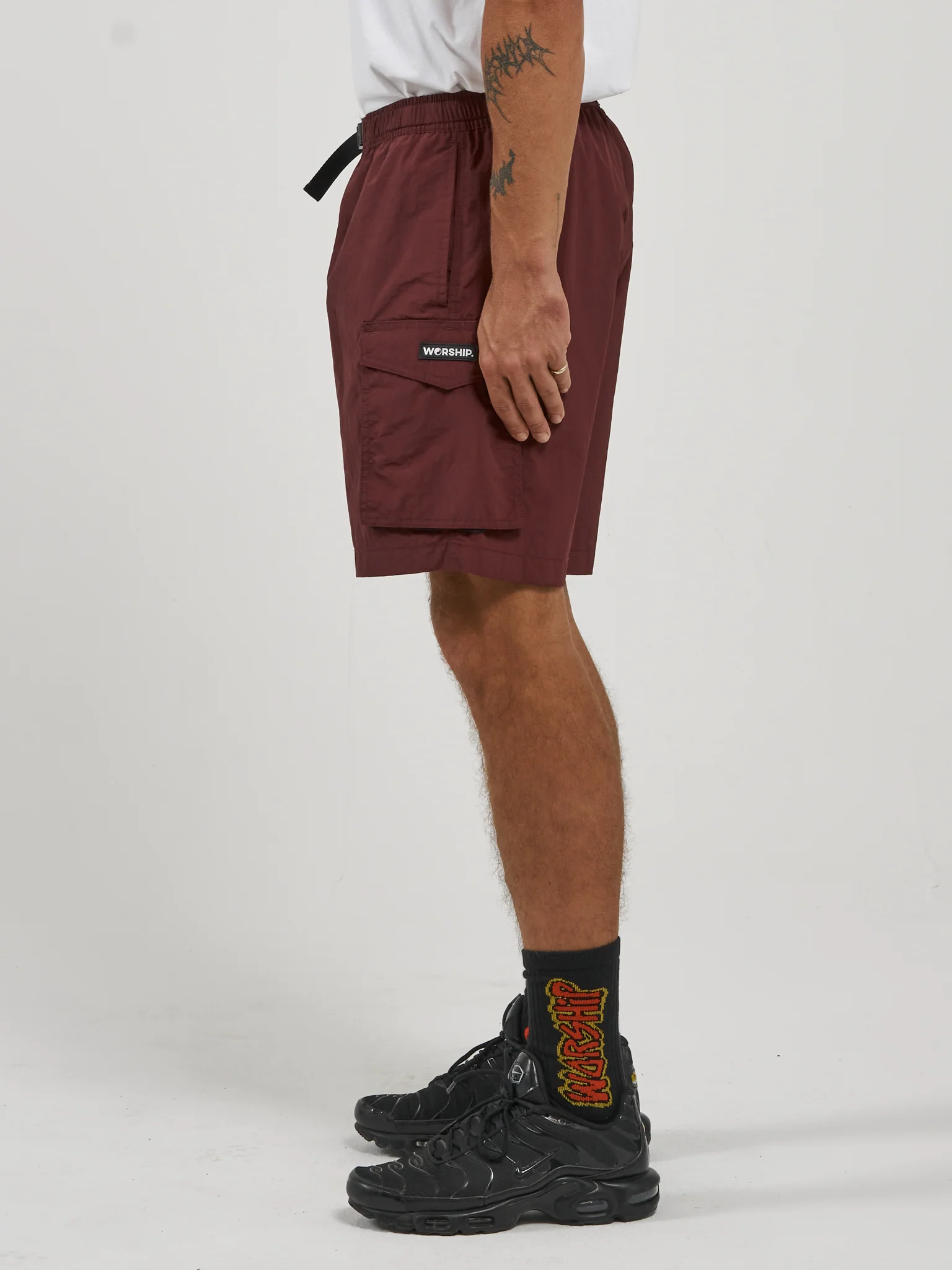 Insanity Nylon Short - Maroon - Image 3