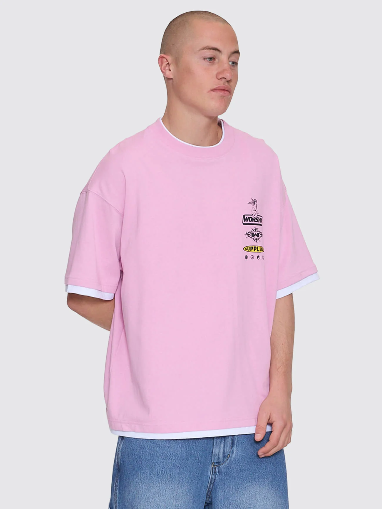 Is This It Box Fit Cropped Layer Tee - Lilac Chiffon - Image 4