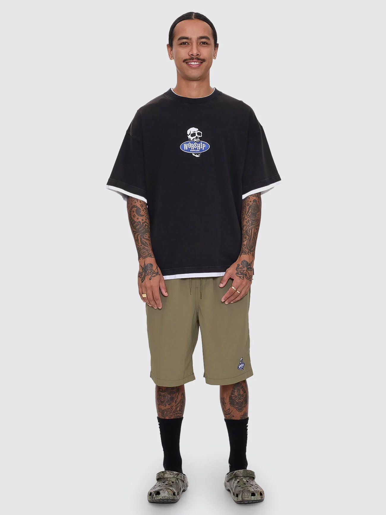 Jaws Oversize Tee - Washed Black - Image 4