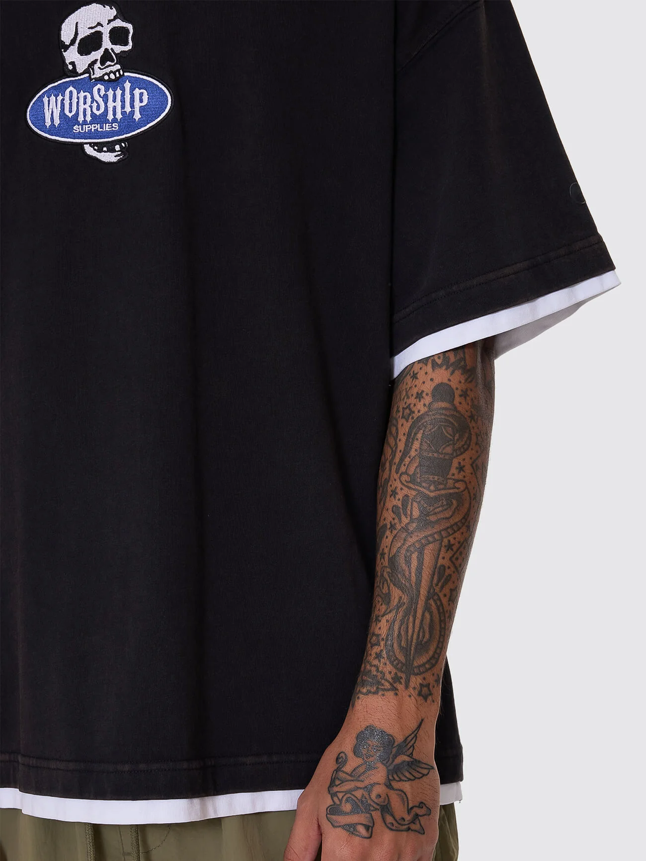 Jaws Oversize Tee - Washed Black - Image 7