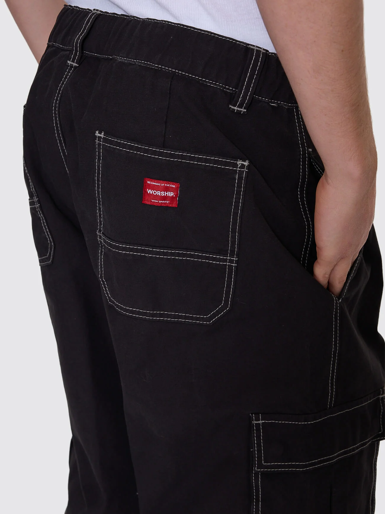 Laser Elastic Cargo Pant - Black - Image 3