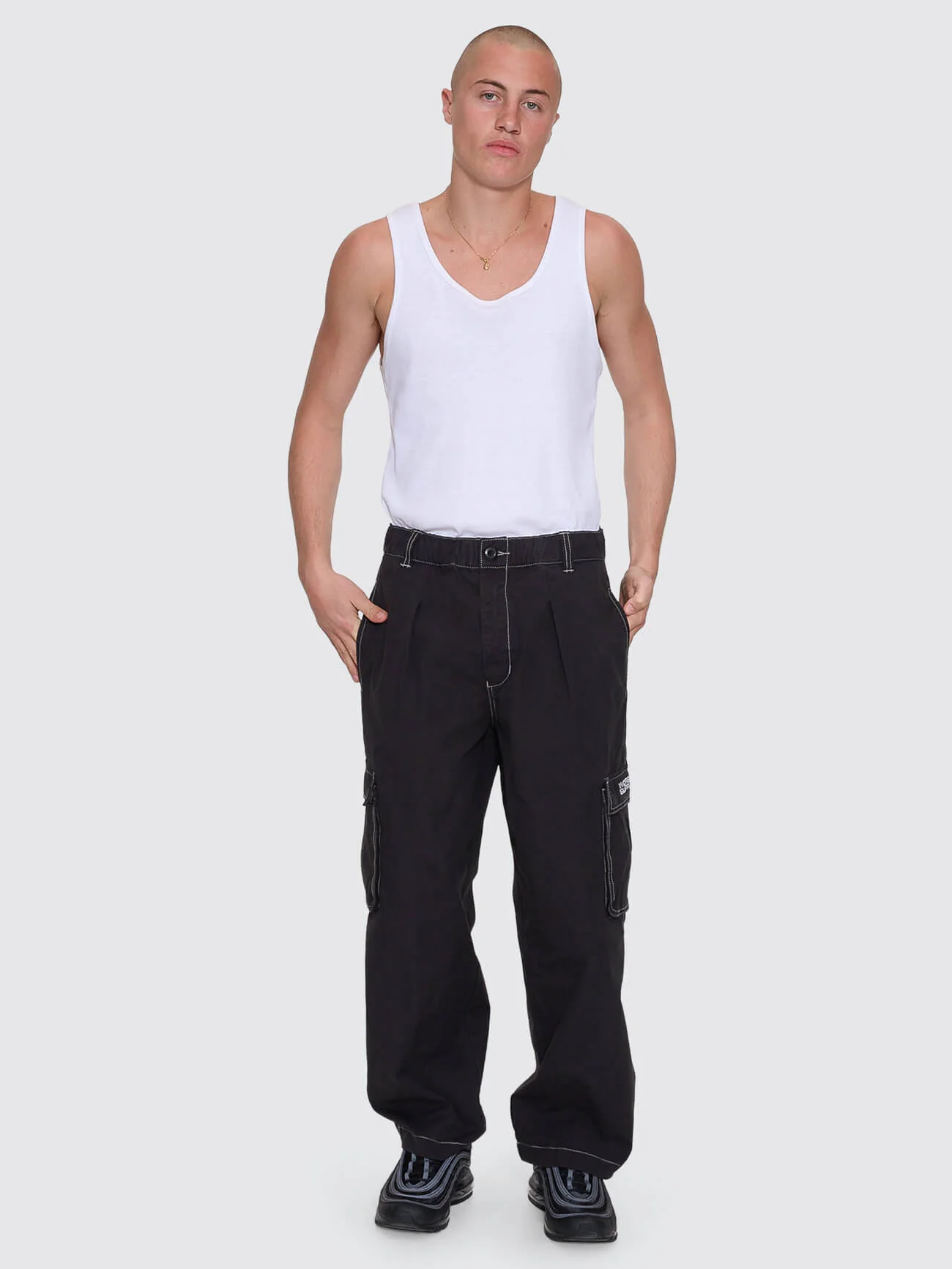 Laser Elastic Cargo Pant - Black - Image 4
