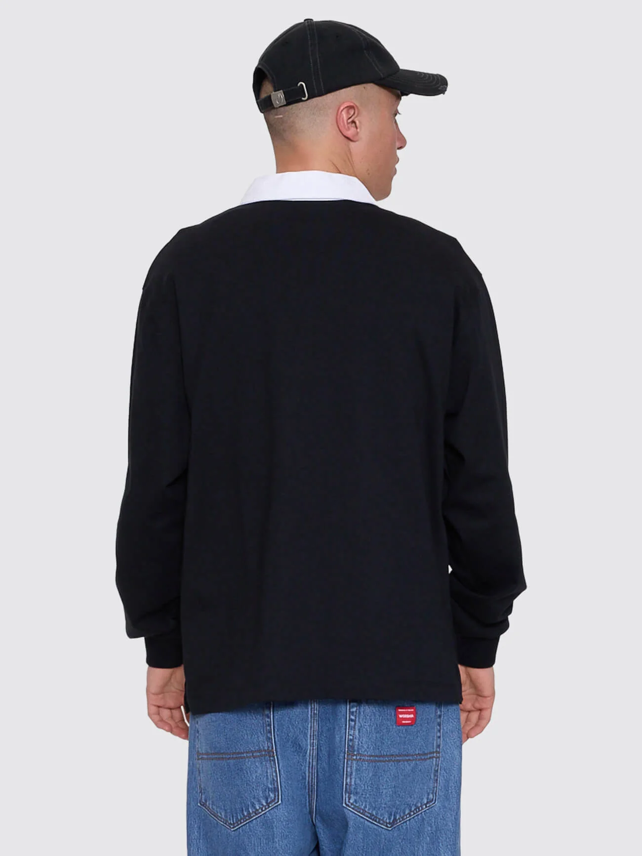 Laser Long Sleeve Rugby Polo - Black - Image 3