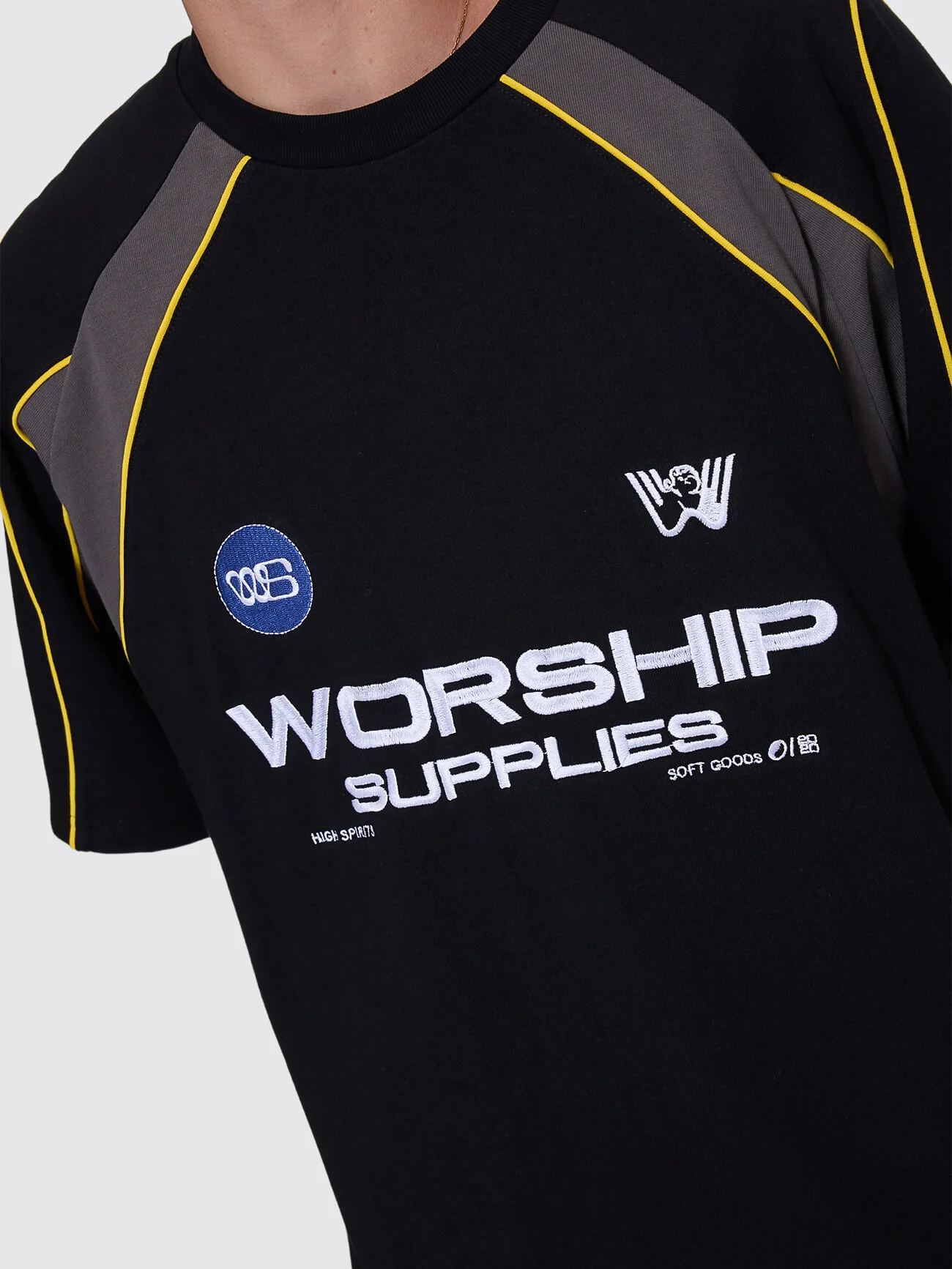 Laser Oversize Raglan Panel Tee - Black - Image 2