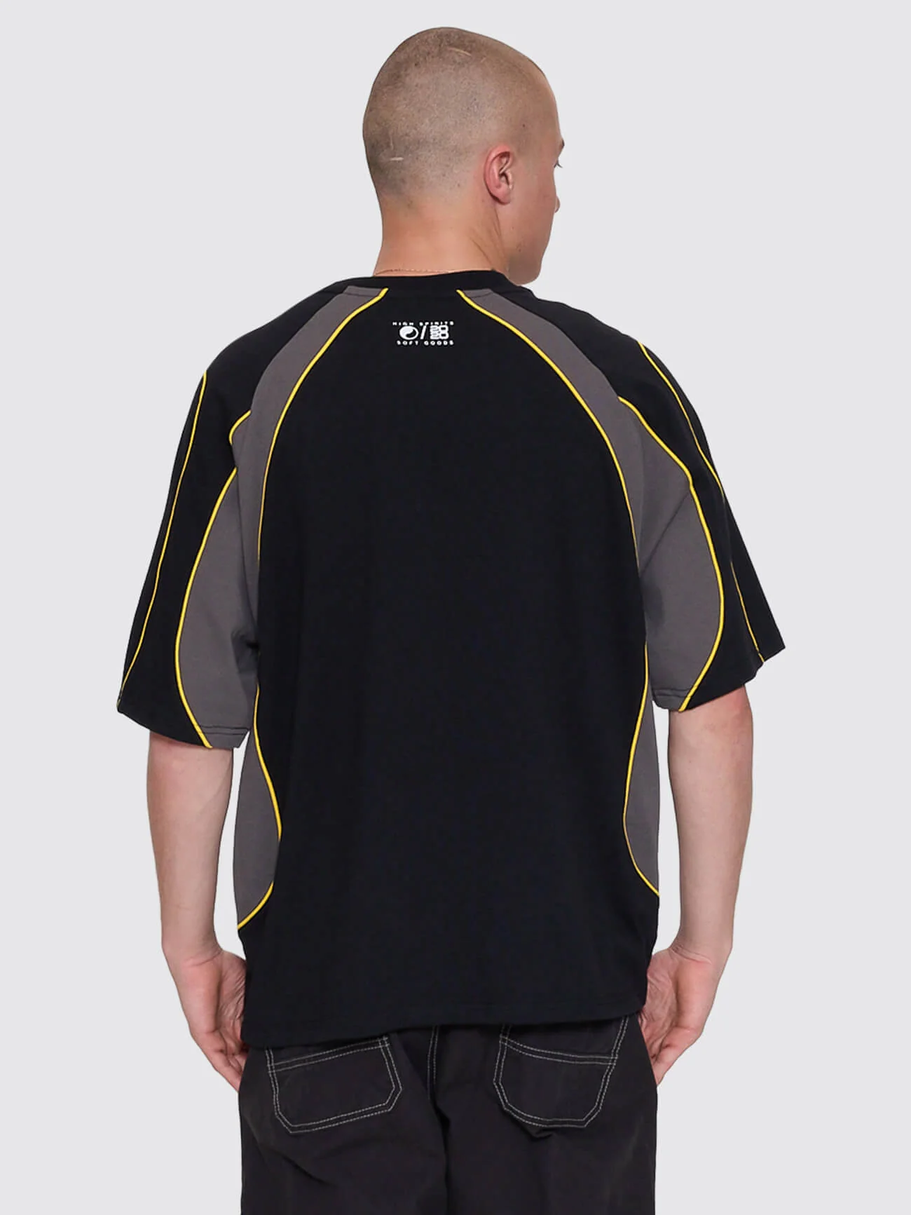 Laser Oversize Raglan Panel Tee - Black - Image 4