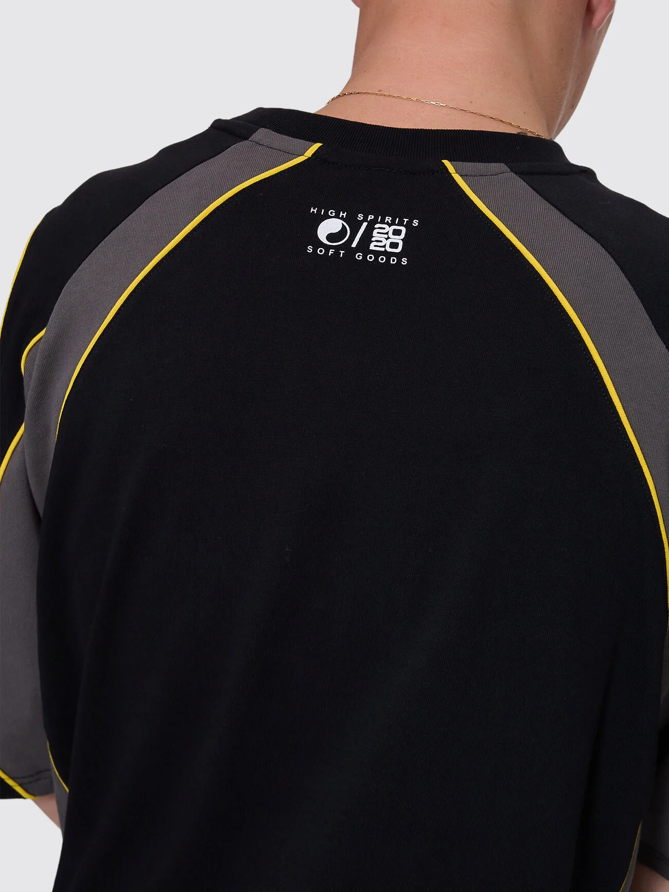 Laser Oversize Raglan Panel Tee - Black - Image 5