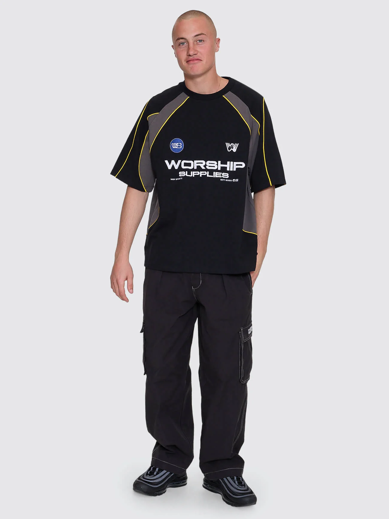 Laser Oversize Raglan Panel Tee - Black - Image 7