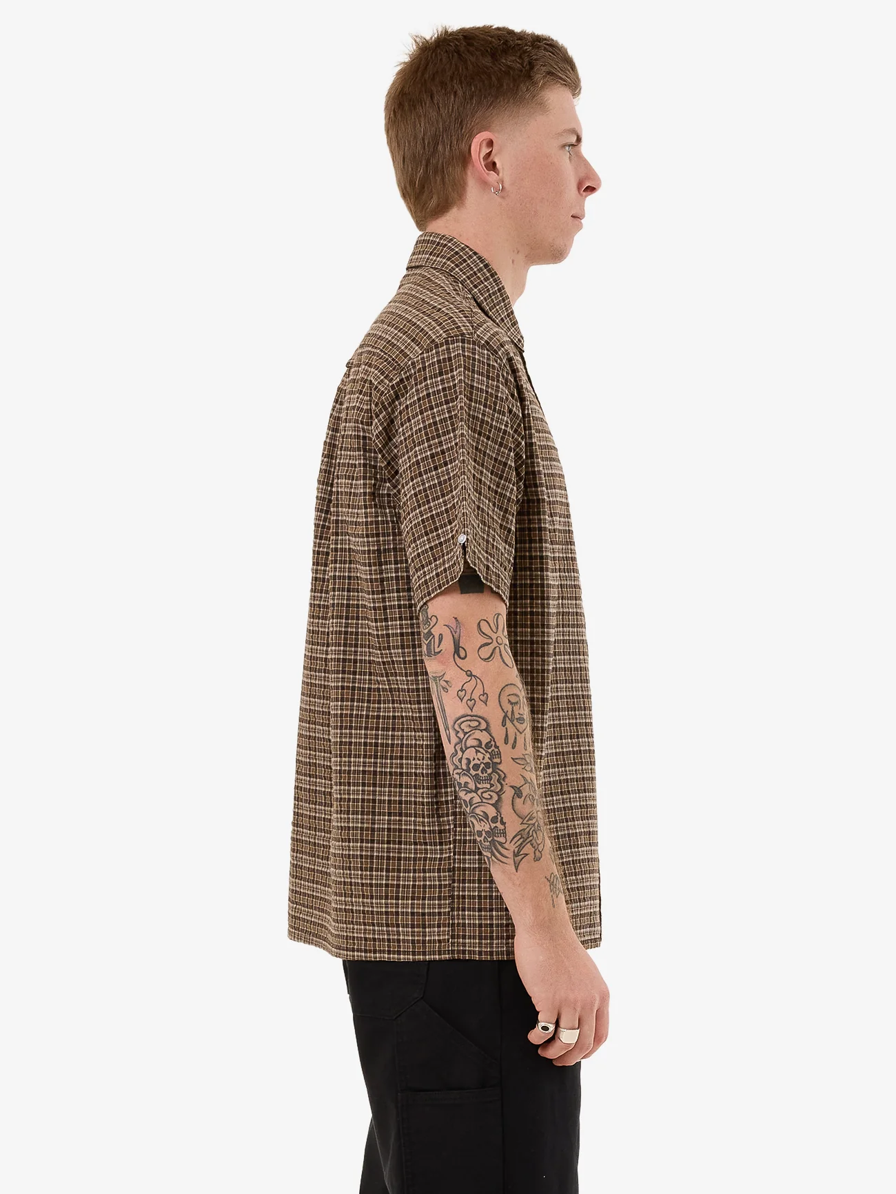 Lavish Short Sleeve Shirt - Brown - Image 4