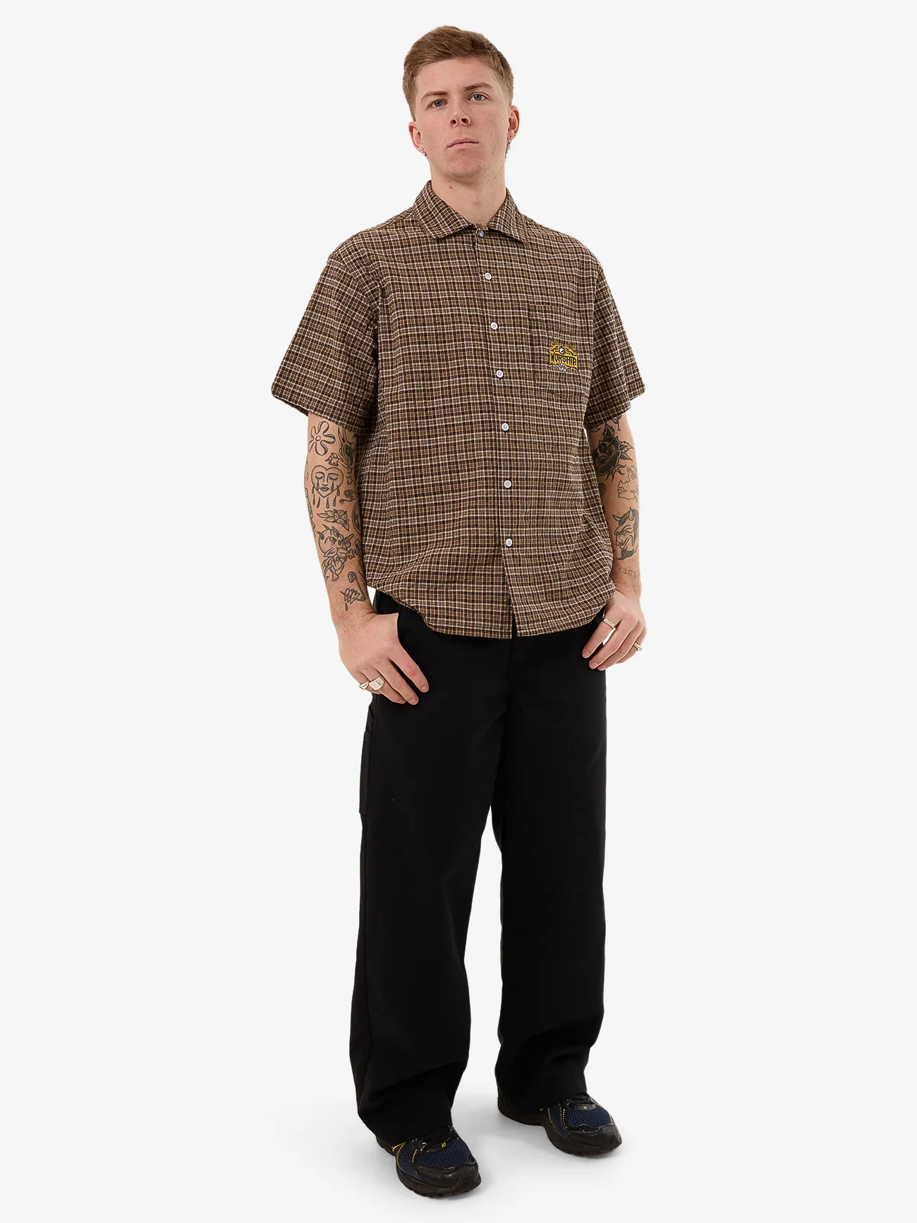 Lavish Short Sleeve Shirt - Brown - Image 5