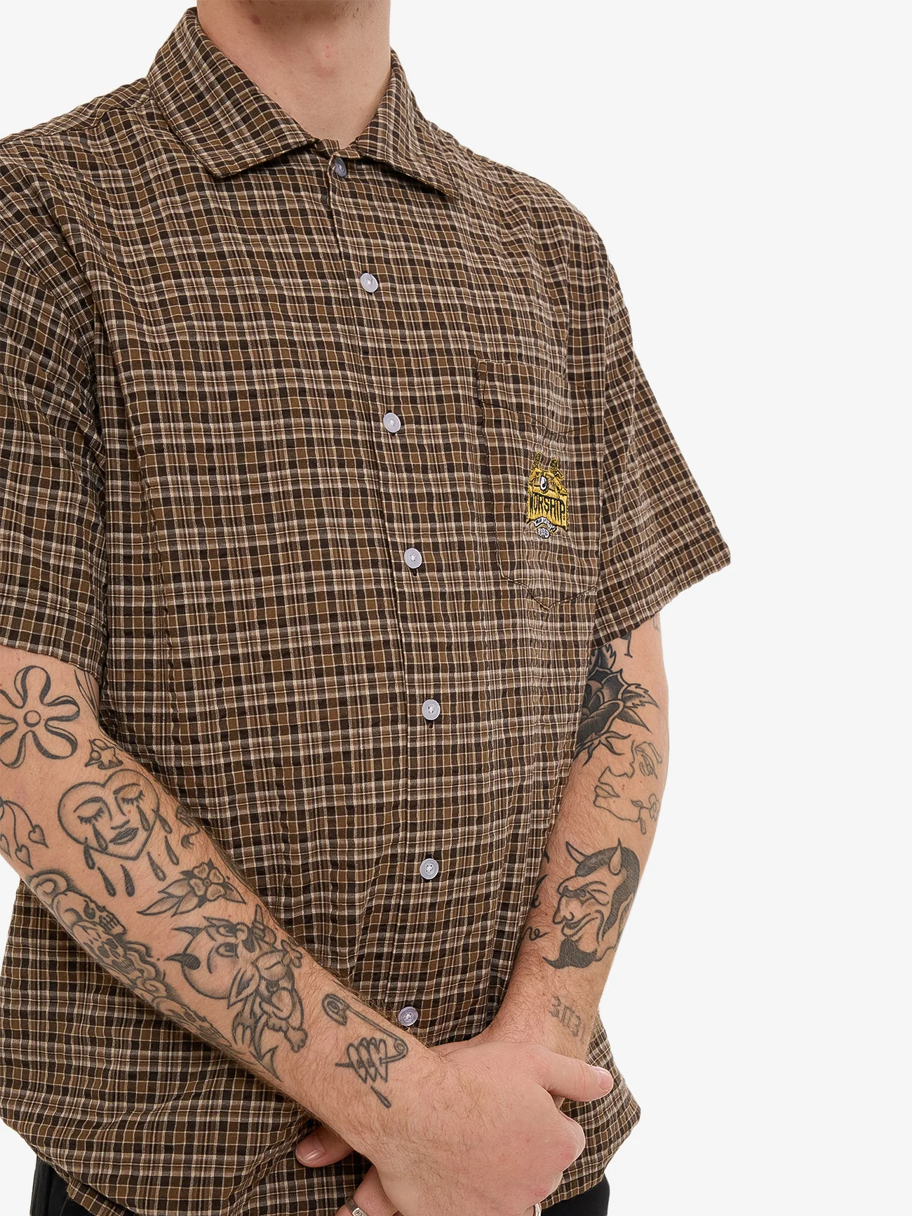 Lavish Short Sleeve Shirt - Brown - Image 6