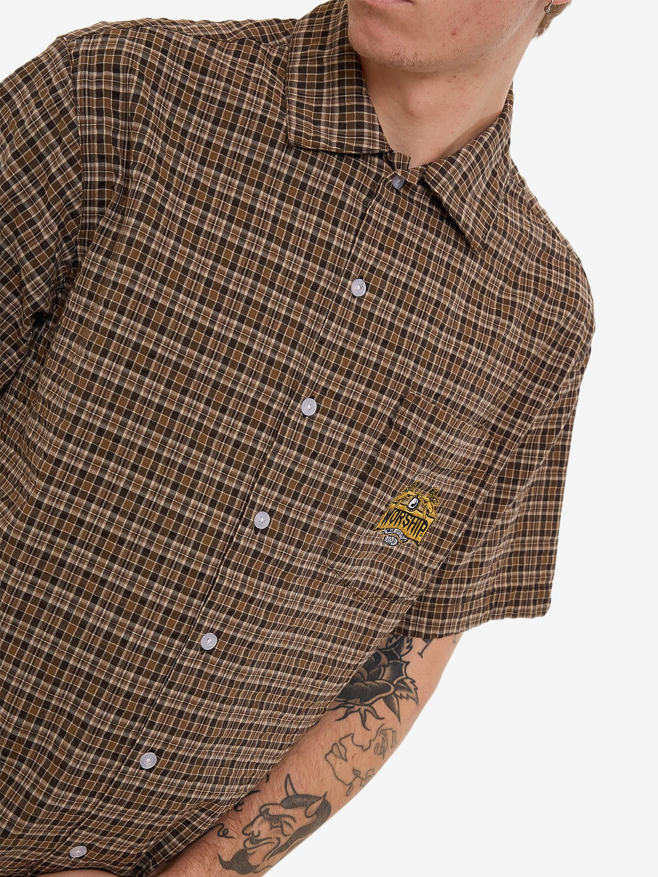 Lavish Short Sleeve Shirt - Brown - Image 7